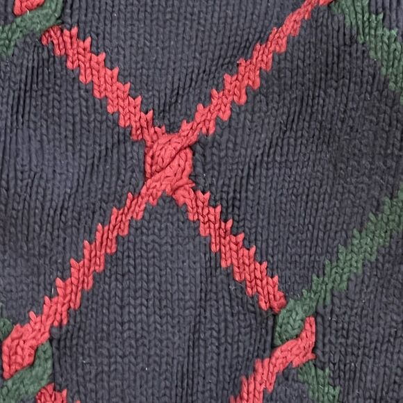 Vintage 80s Brooks Brothers Argyle Sweater 100% Cotton Made in Hong Kong Mens XL - Picture 2 of 8